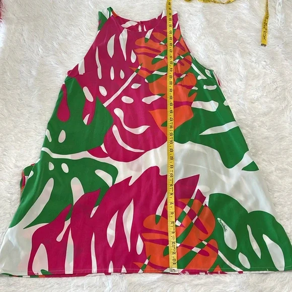 NWT Manuhealii Alina Dress Monstera Dragonfruit S - Picture 3 of 7